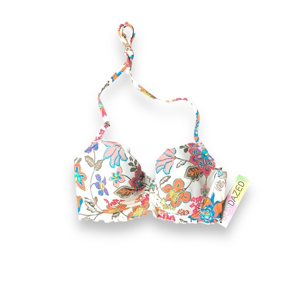 sundazed Other - Sundazed Women's Nixie Printed Ruffle Edge Underwire Bikini Top White Multi 36D
